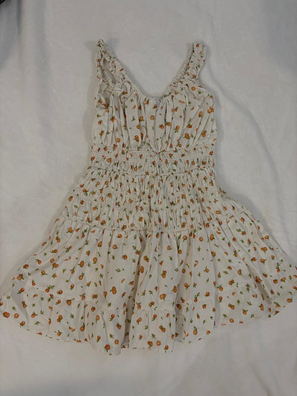 H&M Cream Dress with Orange Floral Print